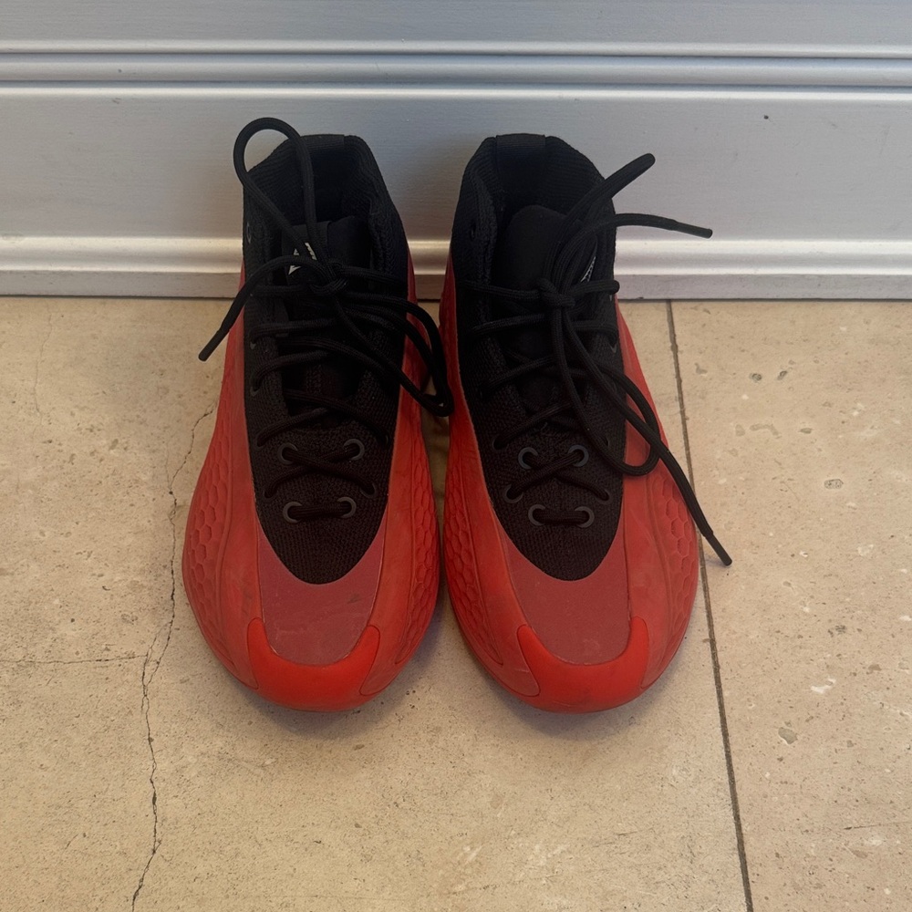 Adidas Anthony Edwards Kids Basketball Shoes Black Red Youth Size 4